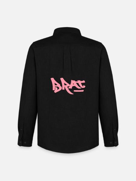 Pink Brat logo text as graffiti - Men's Oxford Shirt by Stanley/Stella - black
