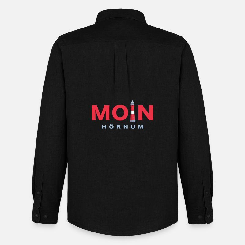 Moin Sylt, Leuchtturm Hörnum - Männer Oxford Hemd von Stanley/Stella - Schwarz