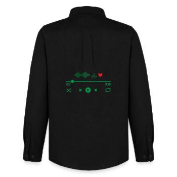 Green Audio Wave Pulse - Men's Oxford Shirt by Stanley/Stella - black - Back - AI Model Male 185 dark (185cm)