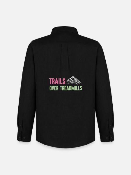 Trail Running - Trails Over Treadmills - Men's Oxford Shirt by Stanley/Stella - black