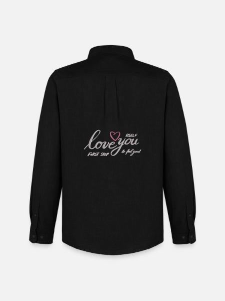 Love Yourself Heart Motif - Men's Oxford Shirt by Stanley/Stella - black