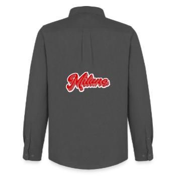 Milano Retro Schriftzug - Männer Oxford Hemd von Stanley/Stella - Anthrazit - Hinten - AI Model Male 185 dark (185cm)