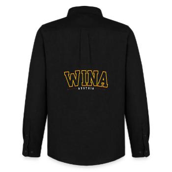 Win Austria Vintage Logo - Männer Oxford Hemd von Stanley/Stella - Schwarz - Hinten - AI Model Male 185 dark (185cm)