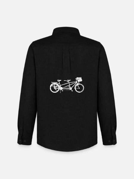 Tandem Bicycle Silhouette - Men's Oxford Shirt by Stanley/Stella - black