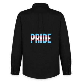 Pride Month LGBT - Trans Pride - Männer Oxford Hemd von Stanley/Stella - Schwarz - Hinten - AI Model Male 185 dark (185cm)