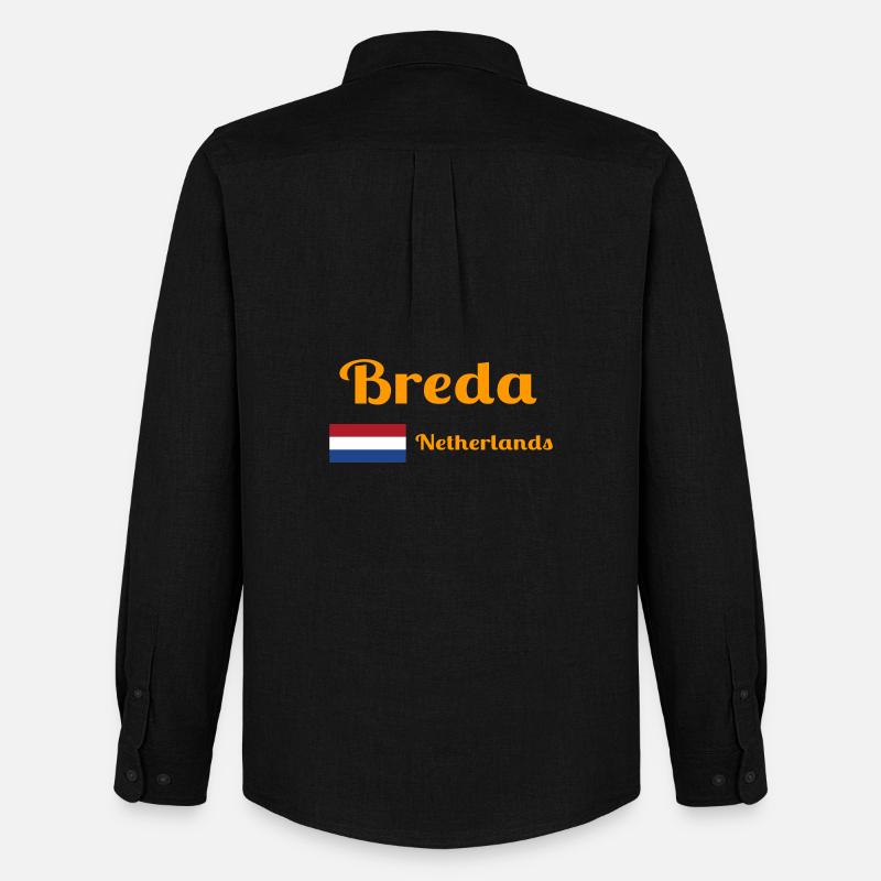 Breda Niederlande - Stilvolle Drucke - Männer Oxford Hemd von Stanley/Stella - Schwarz