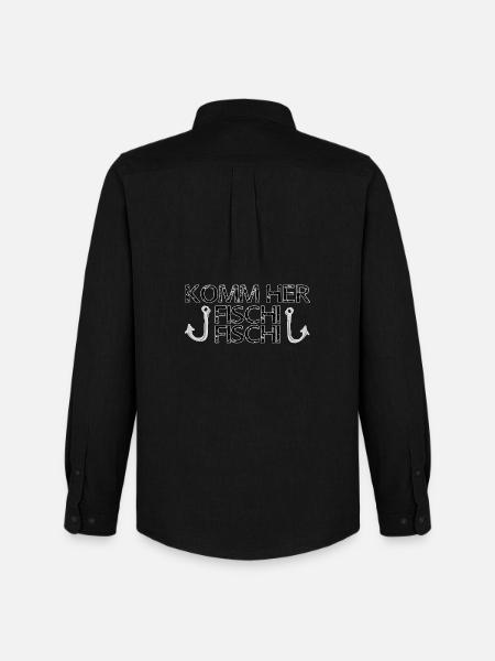 COME HERE FISCHI FISCHI - Men's Oxford Shirt by Stanley/Stella - black