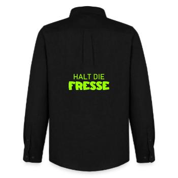 Shut Up - Cool Saying - Men's Oxford Shirt by Stanley/Stella - black - Back - AI Model Male 185 dark (185cm)