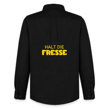 Shut Up - Cool Saying - Men's Oxford Shirt by Stanley/Stella - black - Back - AI Model Male 185 dark (185cm)