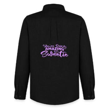 You're Doing Amazing Sweetie Funny Encouraging - Men's Oxford Shirt by Stanley/Stella - black - Back - AI Model Male 185 dark (185cm)