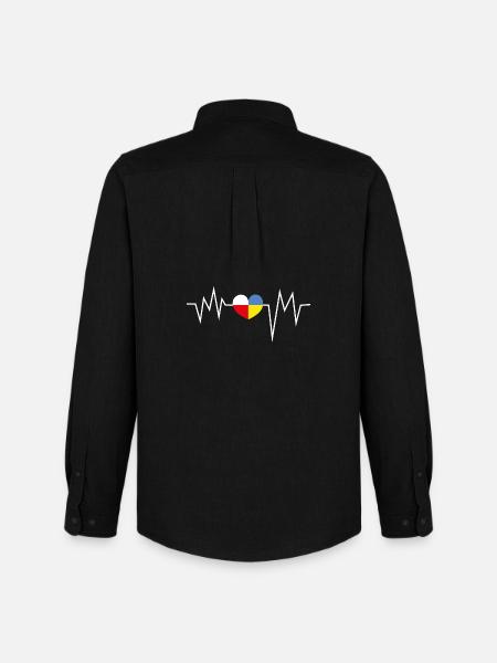 Heartbeat Poland Ukraine - Men's Oxford Shirt by Stanley/Stella - black