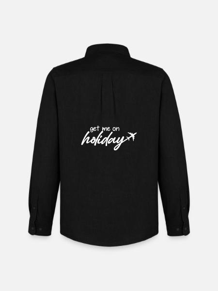Holiday Getaway Handwritten Script - Men's Oxford Shirt by Stanley/Stella - black