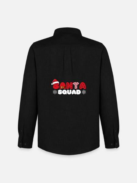 Santa Squad Emblem - Männer Oxford Hemd von Stanley/Stella - Schwarz