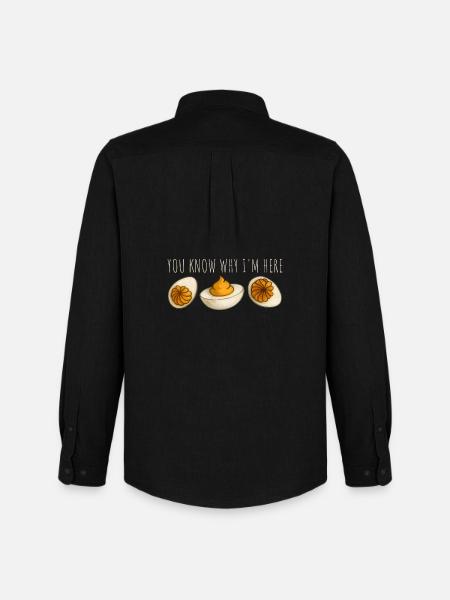 You Know Why I'm Here Eggs - Men's Oxford Shirt by Stanley/Stella - black
