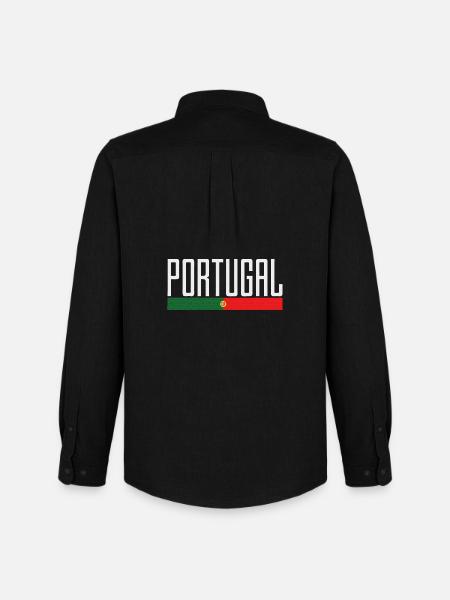 Portugal Flag Typography - Men's Oxford Shirt by Stanley/Stella - black