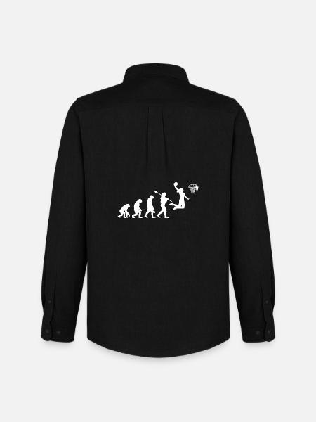 Evolution of Basketball Female Athlete Player - Men's Oxford Shirt by Stanley/Stella - black
