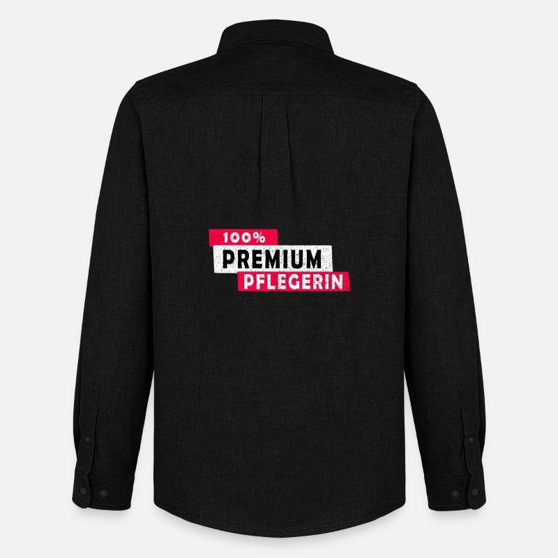 100% Premium Pflegerin Design / Geschenkidee - Männer Oxford Hemd von Stanley/Stella - Schwarz