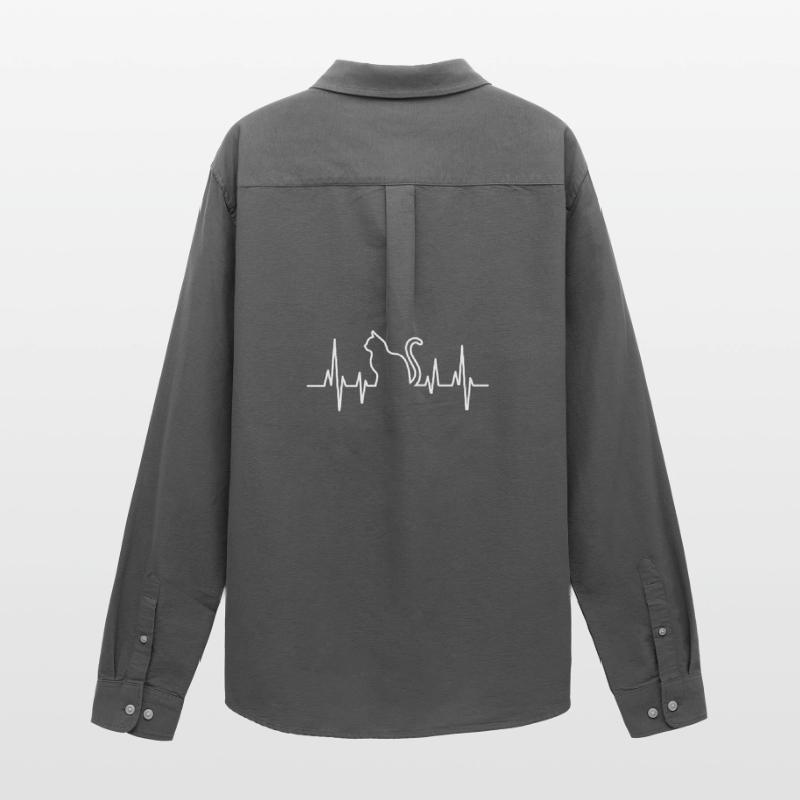 Conception de pull en forme de cœur de chat Chemise Oxford homme Stanley/Stella