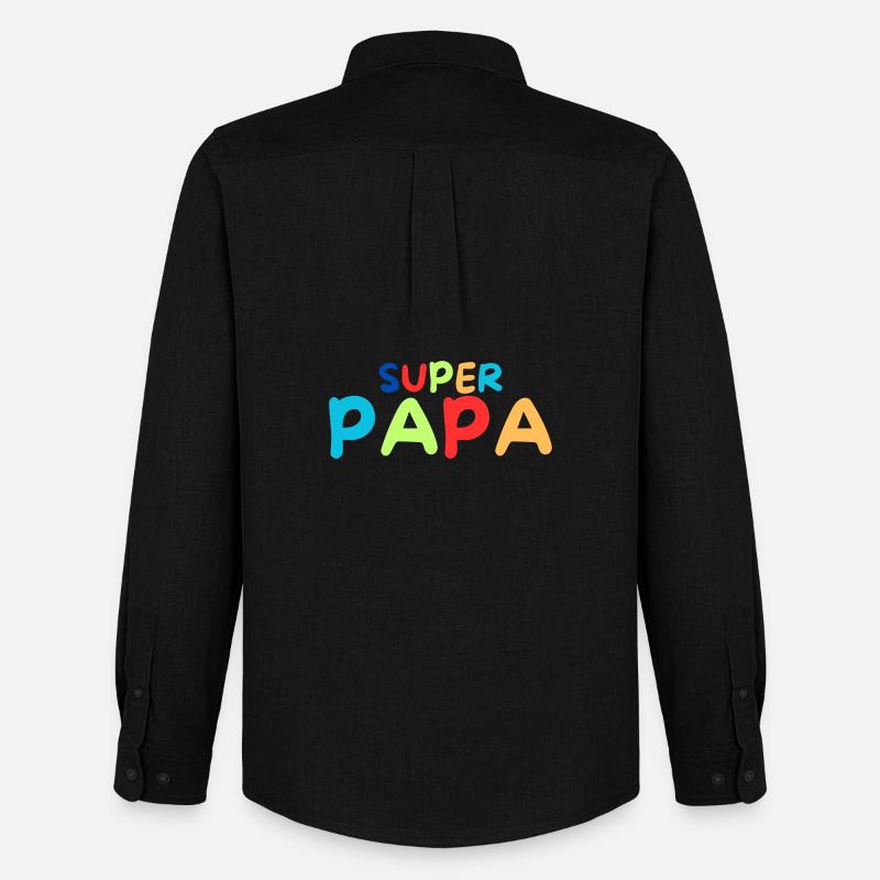 Super Papa - Männer Oxford Hemd von Stanley/Stella - Schwarz