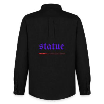 MHT Creative – Joyful Streetwear Vibe - Men's Oxford Shirt by Stanley/Stella - black - Back - AI Model Male 185 dark (185cm)