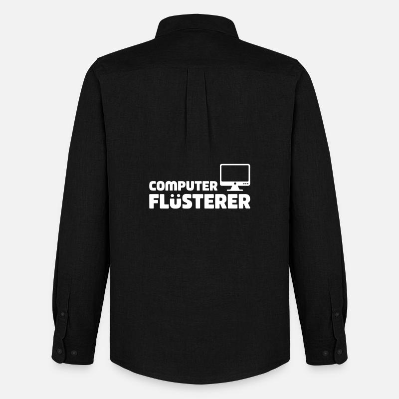 Computer Flüsterer Retro-Tech - Männer Oxford Hemd von Stanley/Stella - Schwarz