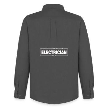 ÉLECTRICIEN - Chemise Oxford homme Stanley/Stella - charbon - Dos - AI Model Male 185 dark (185cm)