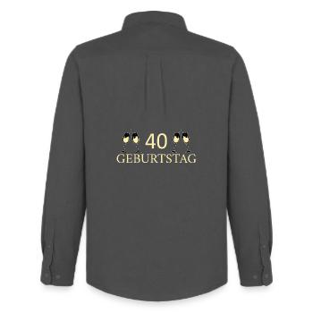 40th birthday 40 years - Men's Oxford Shirt by Stanley/Stella - anthracite - Back - AI Model Male 185 dark (185cm)