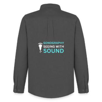 Sonography Seeing Sound Ultrasonographer - Men's Oxford Shirt by Stanley/Stella - anthracite - Back - AI Model Male 185 dark (185cm)