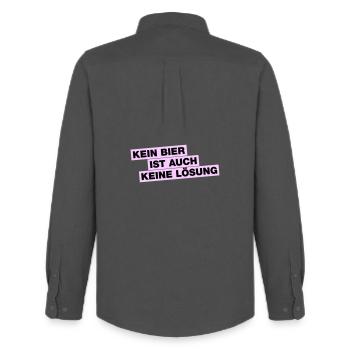 Kein Bier ist auch keine Lösung - Männer Oxford Hemd von Stanley/Stella - Anthrazit - Hinten - AI Model Male 185 dark (185cm)