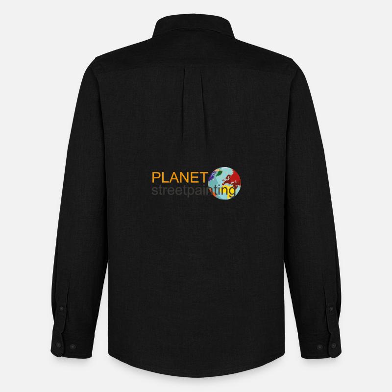 Planet logo wit - Men's Oxford Shirt by Stanley/Stella - black