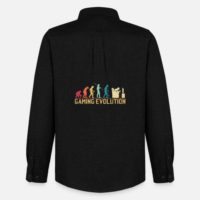 Gaming Evolution Kunstwerk - Männer Oxford Hemd von Stanley/Stella - Schwarz