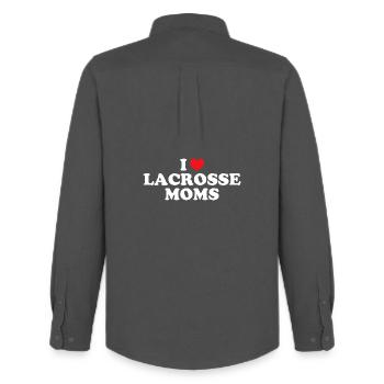 Ich liebe Lacrosse-Mütter - Männer Oxford Hemd von Stanley/Stella - Anthrazit - Hinten - AI Model Male 185 dark (185cm)