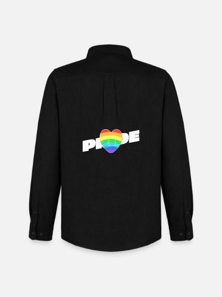 Pride Herz - Regenbogen Design - Männer Oxford Hemd von Stanley/Stella - Schwarz