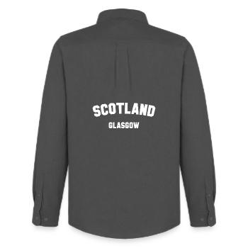 GLASGOW Écosse Schottland - Chemise Oxford homme Stanley/Stella - charbon - Dos - AI Model Male 185 dark (185cm)