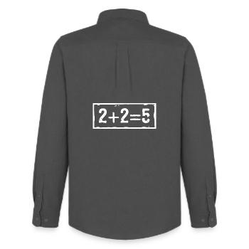 2 plus 2 égale 5 (foncé) - Chemise Oxford homme Stanley/Stella - charbon - Dos - AI Model Male 185 dark (185cm)
