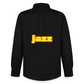 JAZZ - Männer Oxford Hemd von Stanley/Stella - Schwarz - Hinten - AI Model Male 185 dark (185cm)