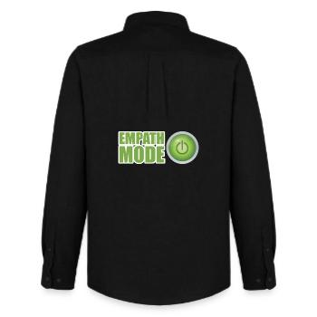 Empath Mode Green Power Button Design - Men's Oxford Shirt by Stanley/Stella - black - Back - AI Model Male 185 dark (185cm)