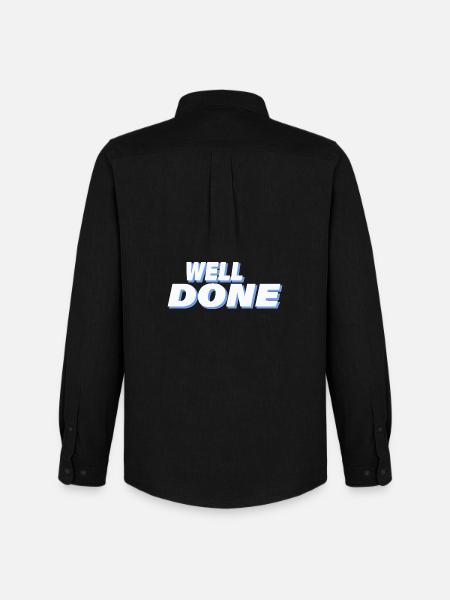 WELL DONE - Men's Oxford Shirt by Stanley/Stella - black