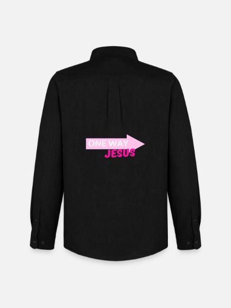 One Way Jesus Arrow - Men's Oxford Shirt by Stanley/Stella - black