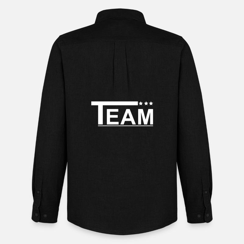 Team mit Sternen Design - Männer Oxford Hemd von Stanley/Stella - Schwarz