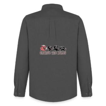 cochon change les règles ! - Chemise Oxford homme Stanley/Stella - charbon - Dos - AI Model Male 185 dark (185cm)