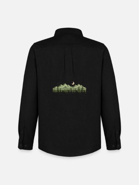 Mountains Forest Nature Trees Outdoor Nature Lovers - Men's Oxford Shirt by Stanley/Stella - black