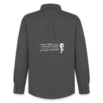 Franz Kafka-Beuys | Verwandlung | Gregor Samsa - Männer Oxford Hemd von Stanley/Stella - Anthrazit - Hinten - AI Model Male 185 dark (185cm)