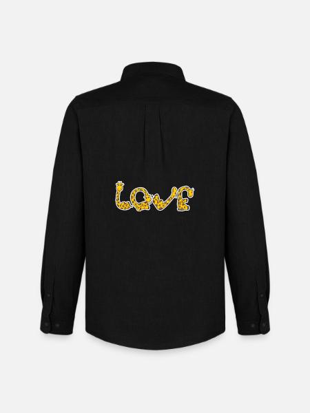 Giraffe LOVE Yoga - Men's Oxford Shirt by Stanley/Stella - black