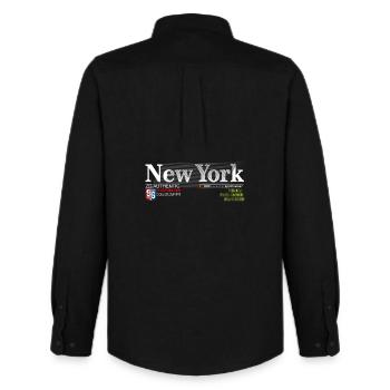 Street Style Abstrakter NYC-Druck - Männer Oxford Hemd von Stanley/Stella - Schwarz - Hinten - AI Model Male 185 dark (185cm)