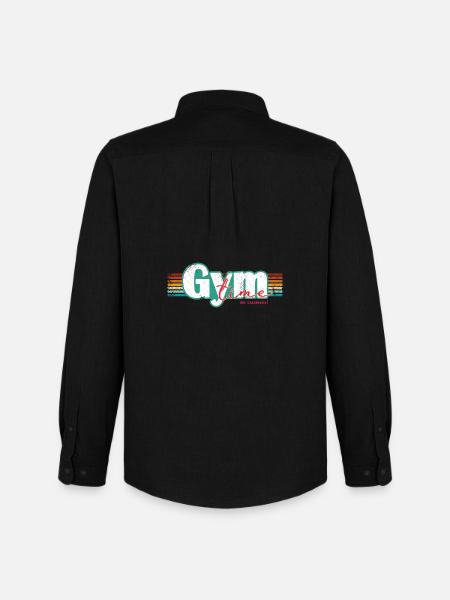 Gym Time – Inga ursäkter Fitness Design Fitnessstudio - Stanley/Stella Oxfordskjorta Herr - svart