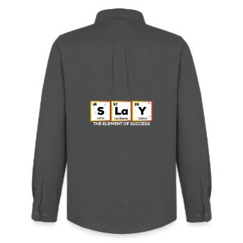 Funny Chemistry Periodic Table Words Slay - Men's Oxford Shirt by Stanley/Stella - anthracite - Back - AI Model Male 185 dark (185cm)