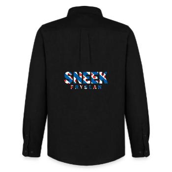 Sneek Friesland Fryslan Flag Shirt, Hoodie, Bag - Men's Oxford Shirt by Stanley/Stella - black - Back - AI Model Male 185 dark (185cm)