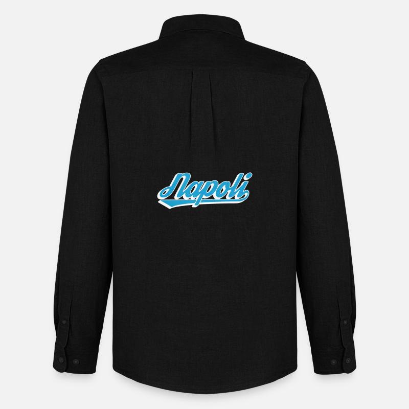 Napoli Retro Script Blau - Männer Oxford Hemd von Stanley/Stella - Schwarz