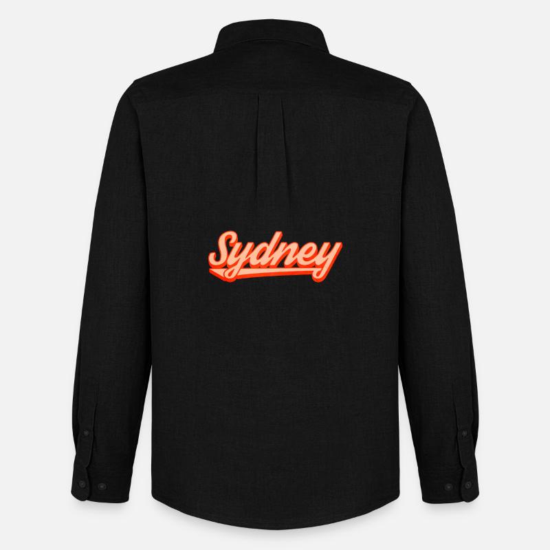 Sydney Retro Script Logo - Männer Oxford Hemd von Stanley/Stella - Schwarz